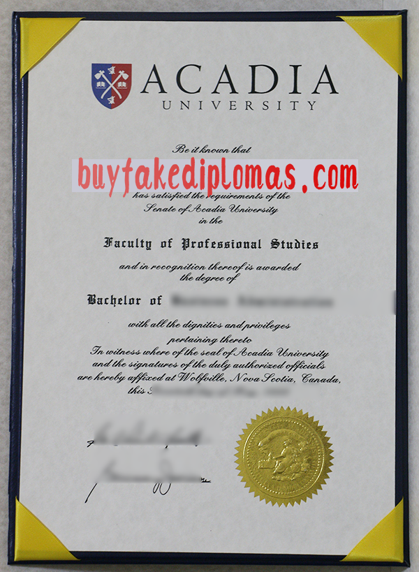 Acadia University Diploma, Buy Fake Acadia University Diploma