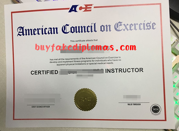 American Council on Exercise Certificate, Buy Fake American Council on Exercise Certificate