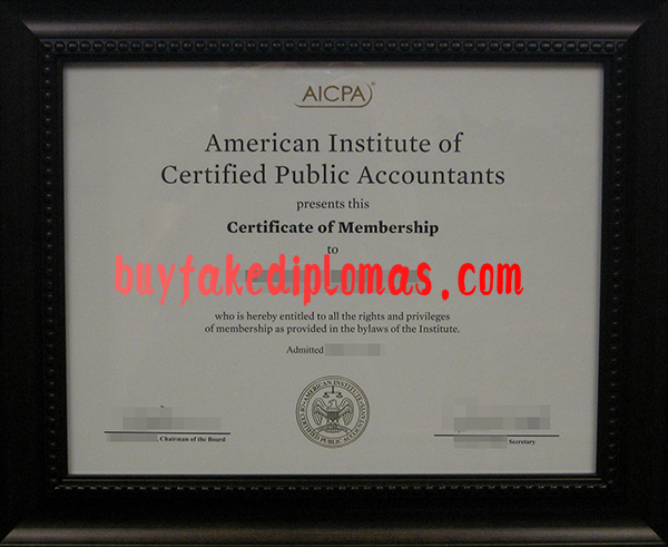 American Institute of Certified Public Accountants Certificate, Buy Fake American Institute of Certified Public Accountants Certificate
