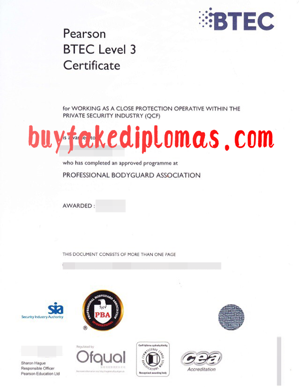BTEC Certificate, Buy Fake BTEC Certificate