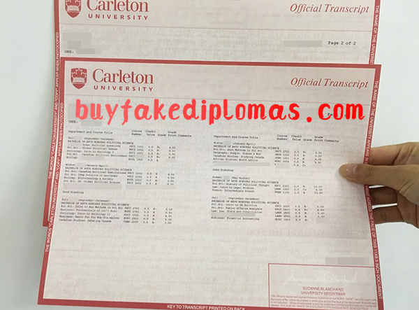 Carleton University Transcript, Buy Fake Carleton University Transcript