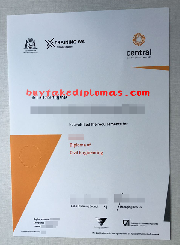 Central Institute of Technology Diploma, Buy Fake Central Institute of Technology Diploma