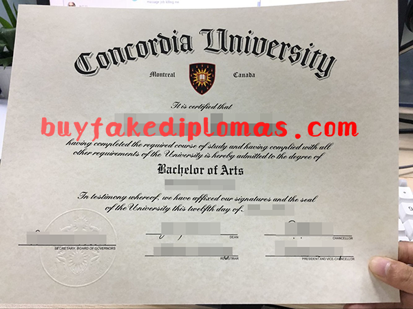 Concordia University Degree, Buy Fake Concordia University Degree