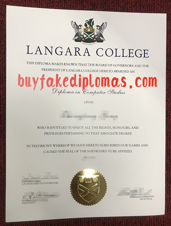 Langara University Diploma, Buy Fake Langara University Diploma