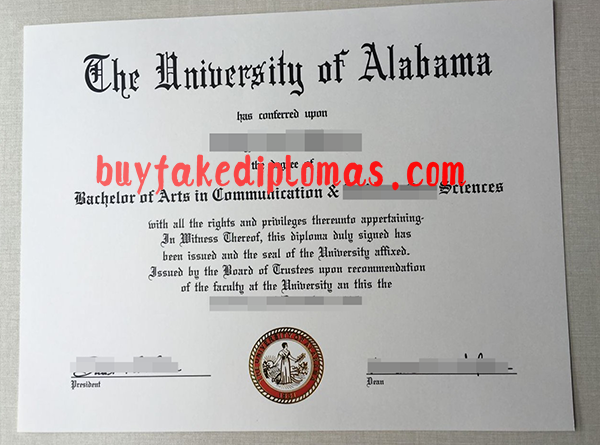 University of Alabama Degree, Buy Fake University of Alabama Degree