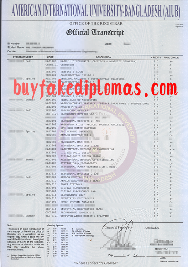 American International University-Bangladesh Diploma, Buy Fake American International University-Bangladesh Diploma