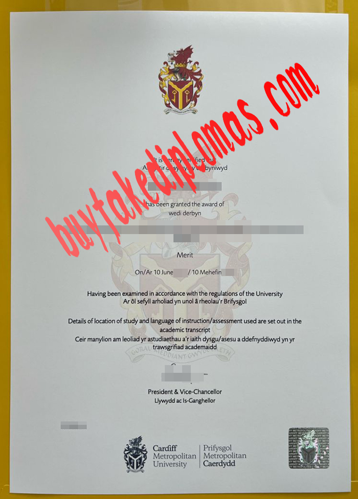 Cardiff Metropolitan University fake diploma