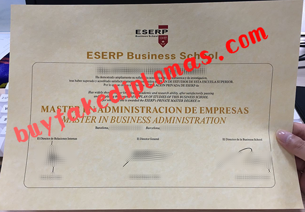 ESERP Business School Diploma, Buy Fake ESERP Business School Diploma
