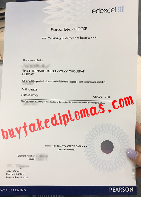 Edexcel GCSE Certificate, Buy Fake Edexcel GCSE Certificate