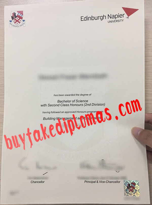 Edinburgh Napier University Diploma, Buy Fake Edinburgh Napier University Diploma