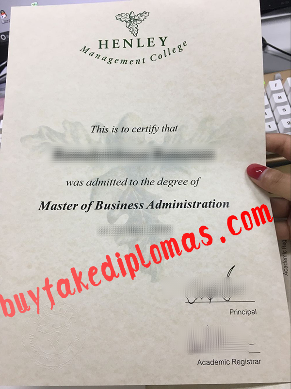 Henley Management College Diploma, Buy Fake Henley Management College Diploma