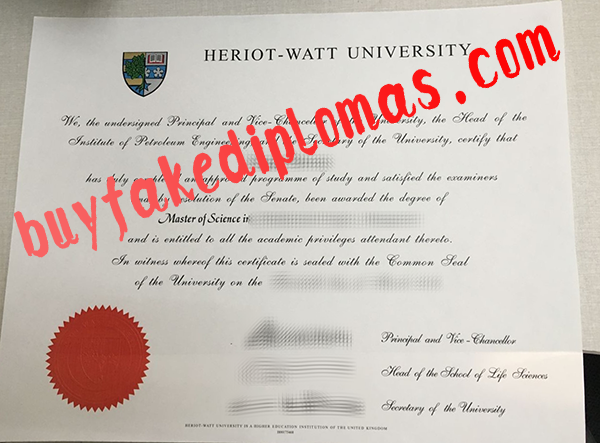 Heriot Watt University Diploma, Buy Fake Heriot Watt University Diploma
