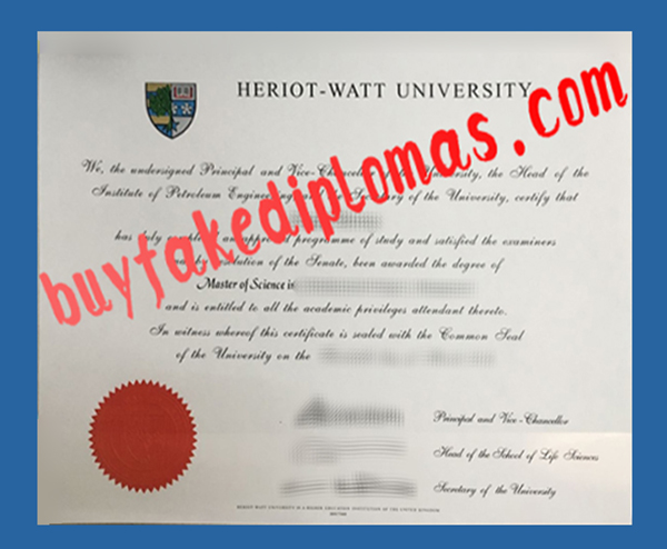 Heriot Watt University Diploma, Fake Heriot Watt University Diploma