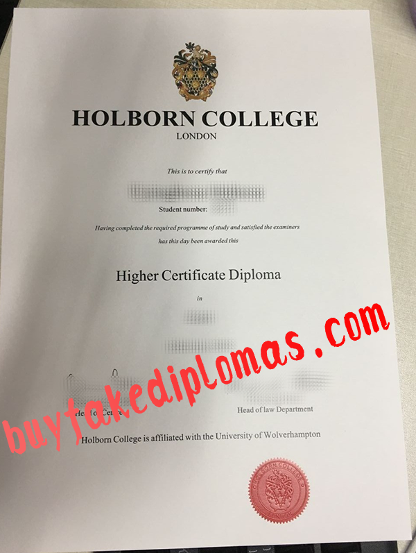 Holborn College London Diploma, Buy Fake Holborn College London Diploma