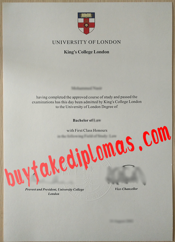 King's College London Diploma, Buy Fake King's College London Diploma