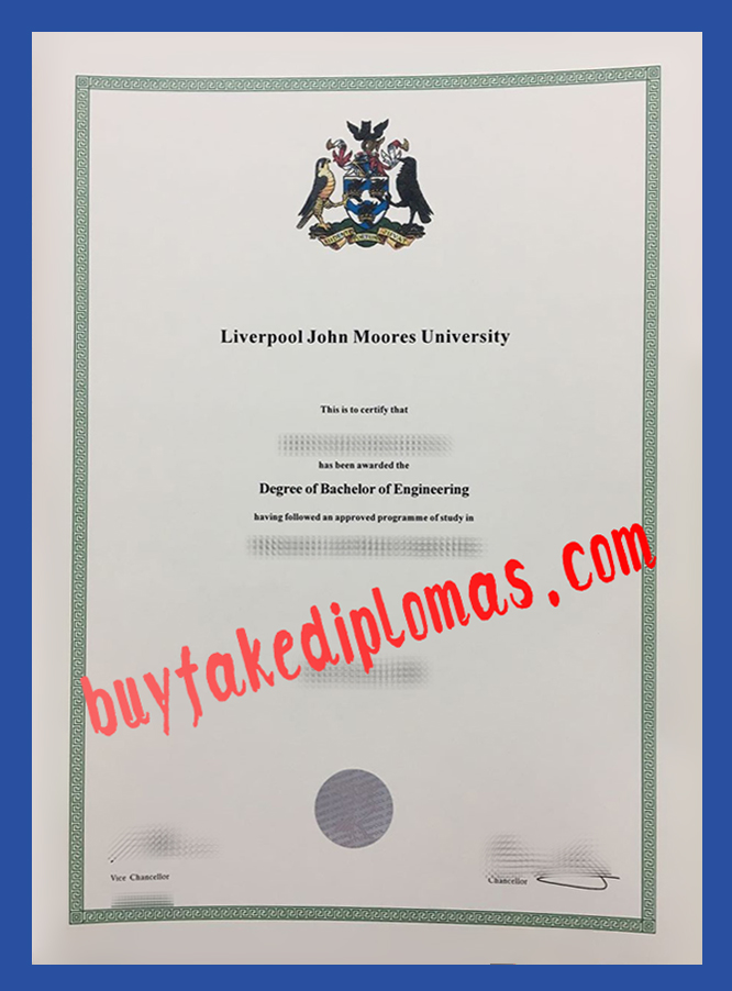 Fake Liverpool John Moores University Diploma, Liverpool John Moores University Diploma