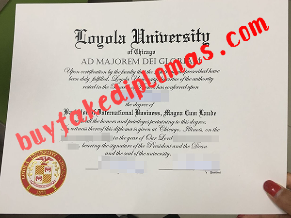 Loyola University Chicago Diploma, Buy Fake Loyola University Chicago Diploma