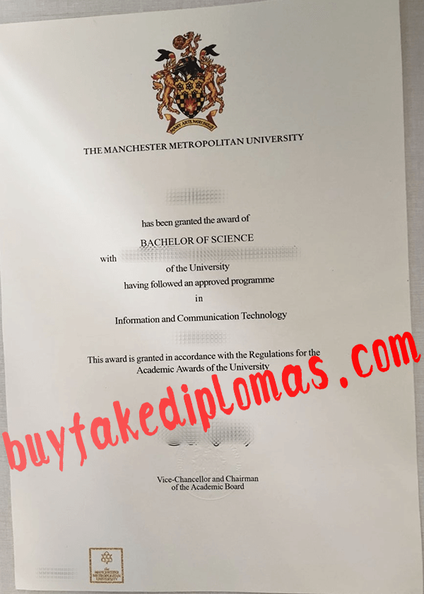 Manchester Metropolitan University Diploma, Buy Fake Manchester Metropolitan University Diploma