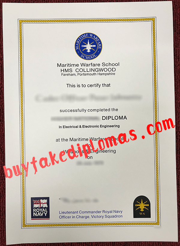 Maritime Warfare School Diploma, Buy Fake Maritime Warfare School Diploma