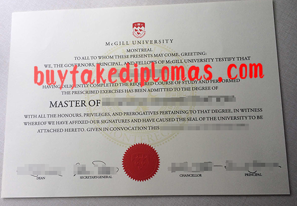 Mcgill University Degree, Buy Fake Mcgill University Degree