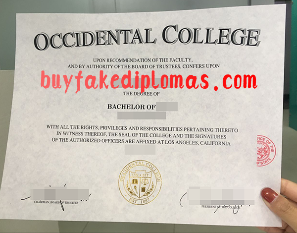Occidental College Diploma, Buy Fake Occidental College Diploma