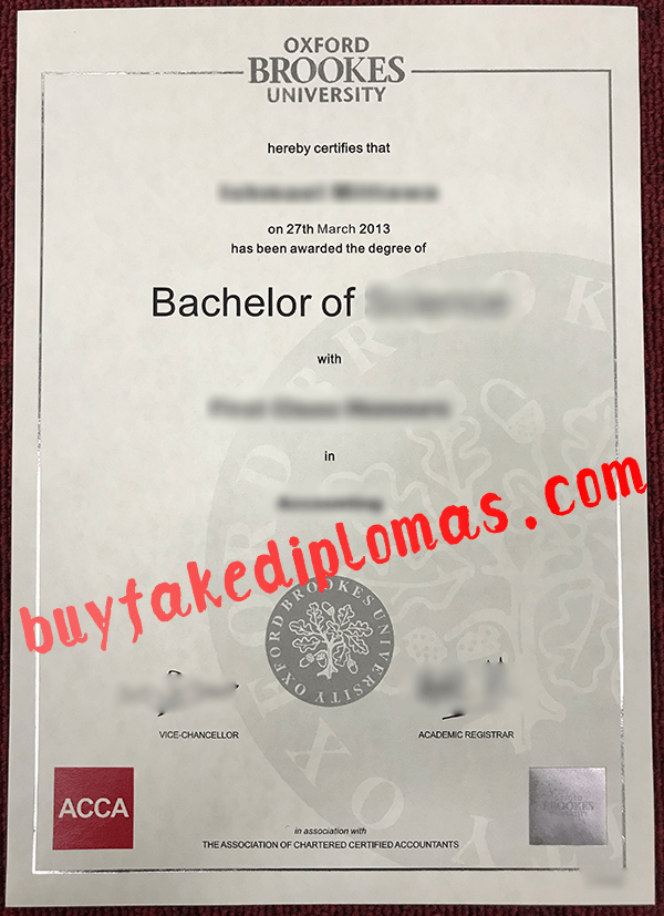 Oxford Brookes University Diploma, Buy Fake Oxford Brookes University Diploma