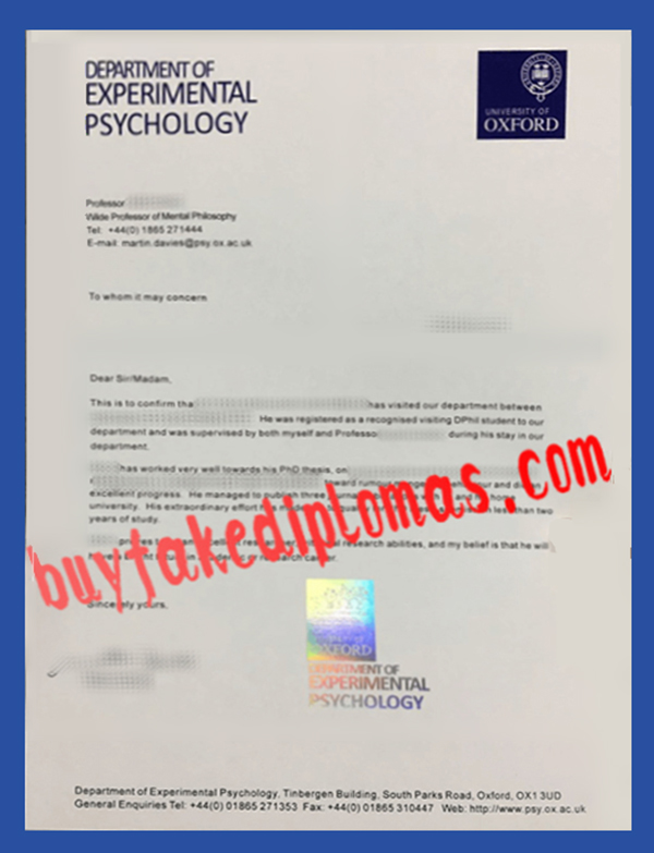 Oxford Certificate, Fake Oxford Certificate