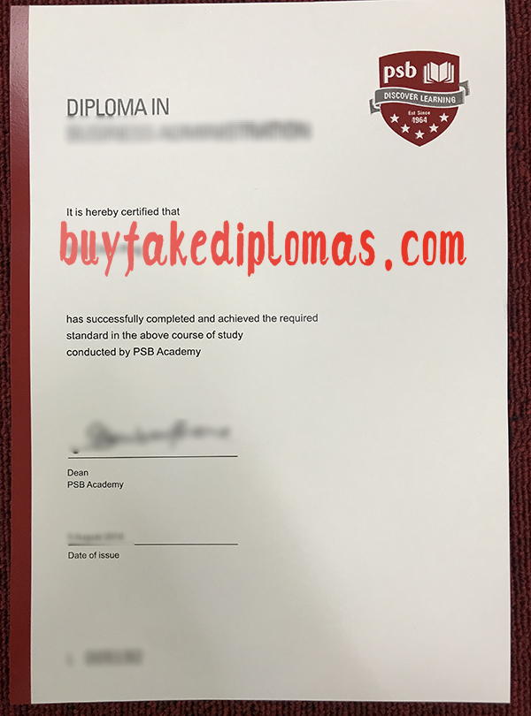 PSB Academy Diploma, Buy Fake PSB Academy Diploma