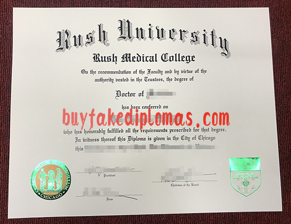 Rush University Diploma, Buy Fake Rush University Diploma