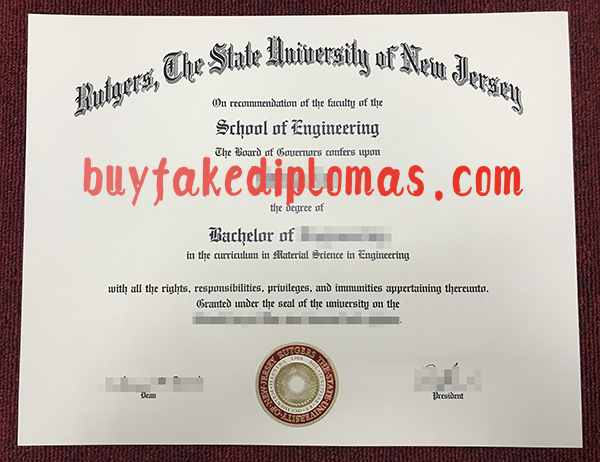 Rutgers, State University of New Jersey Diploma