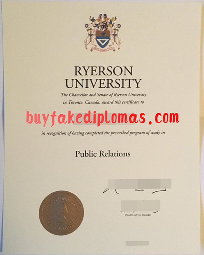 Fake Ryerson University Diploma