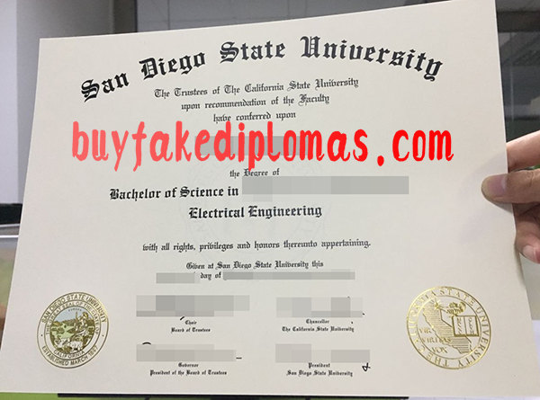 San Diego State University Diploma, Buy Fake San Diego State University Diploma