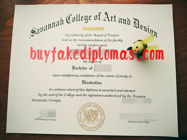 Savannah College of Art and Design Diploma, Buy Fake Savannah College of Art and Design Diploma