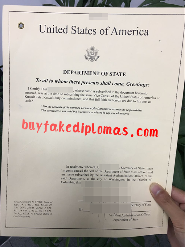 Certificate of United states of American, Buy Fake Certificate of United states of American