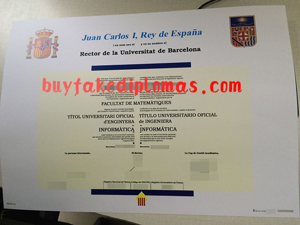 Universitat de Barcelona Certificate, Buy Fake Universitat de Barcelona Certificate