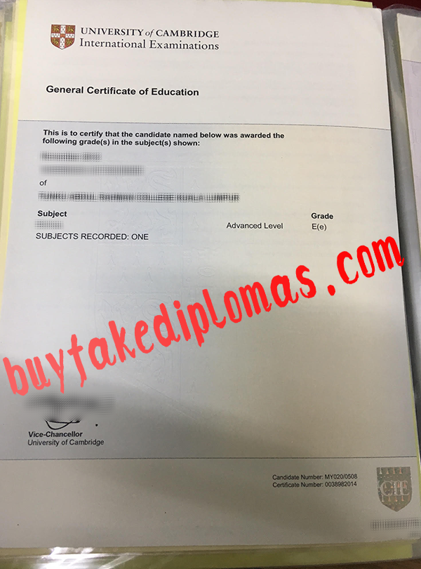 University of Cambridge International Examinations Certificate, Buy Fake University of Cambridge International Examinations Certificate