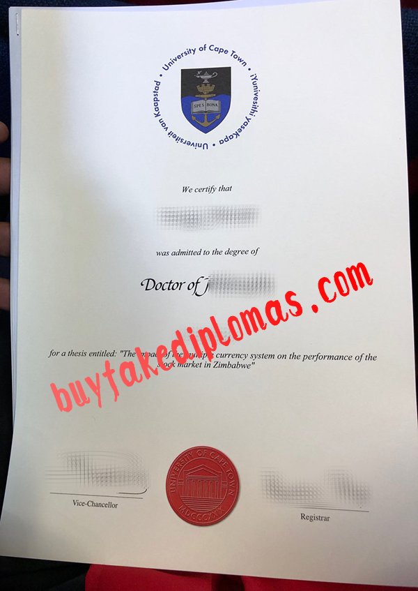 University of Cape Town Diploma, Buy Fake University of Cape Town Diploma