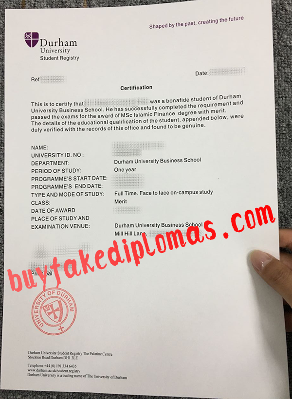 University of Durham Certificate, Buy Fake University of Durham Certificate