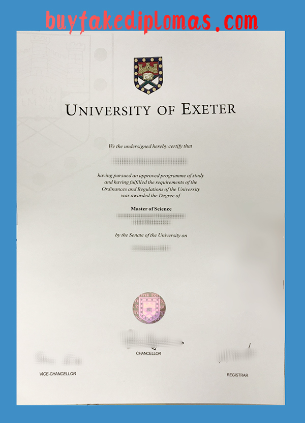 University of EXETER Diploma, Fake University of EXETER Diploma