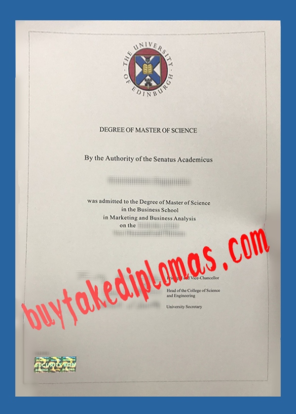 Fake University of Edinburgh Diploma