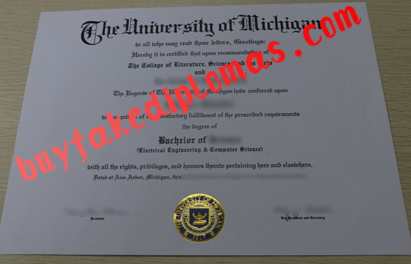 University of Michigan Diploma, Buy Fake University of Michigan Diploma