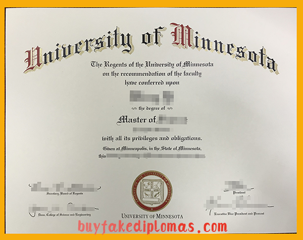 University of Minnesota Diploma, Buy Fake University of Minnesota Diploma