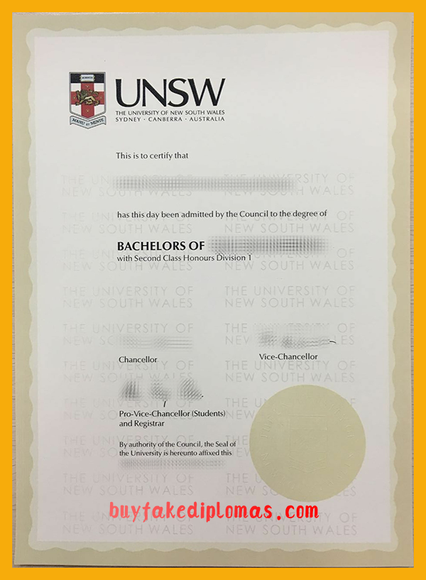 University of New South Wales Diploma, Buy Fake University of New South Wales Diploma