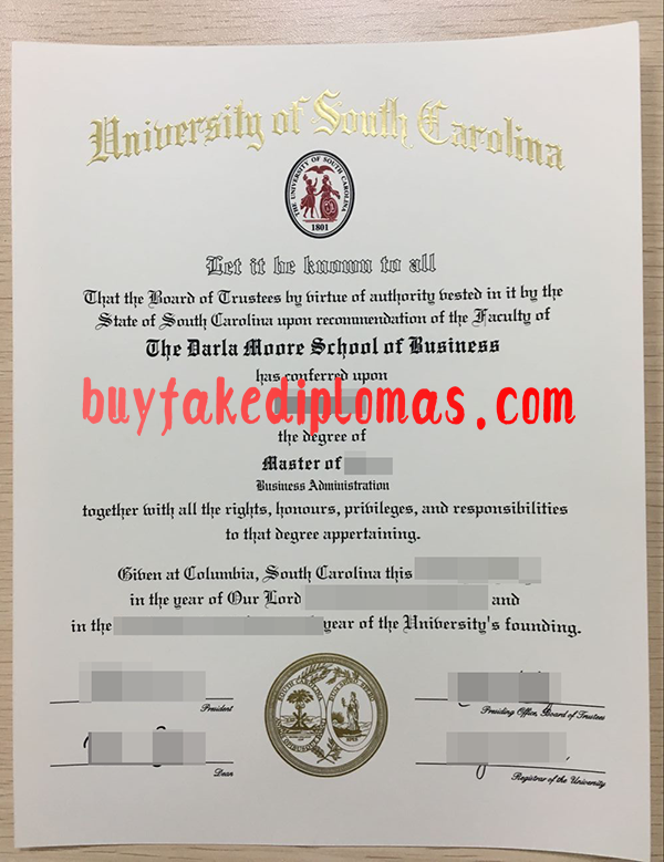 University of South Carolina Diploma, Buy Fake University of South Carolina Diploma