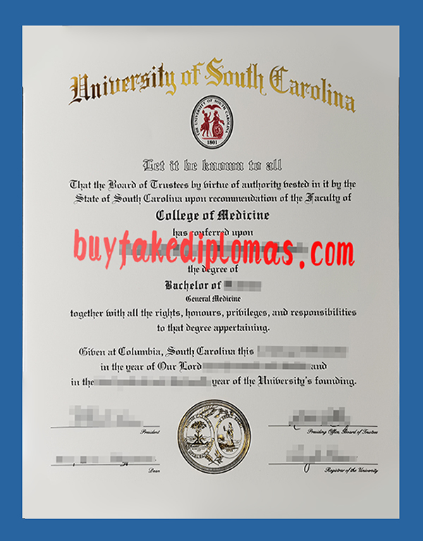 University of South Carolina Diploma, Fake University of South Carolina Diploma