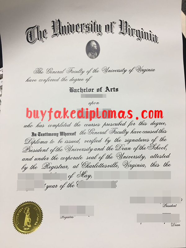 University of Virginia Diploma, Buy Fake University of Virginia Diploma