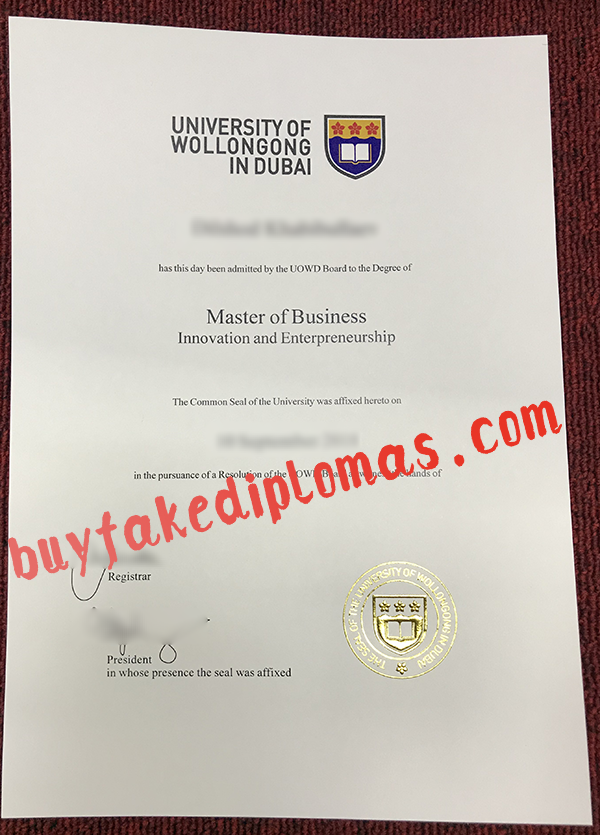 University of Wollongong in Dubai Diploma, Buy Fake University of Wollongong in Dubai Diploma