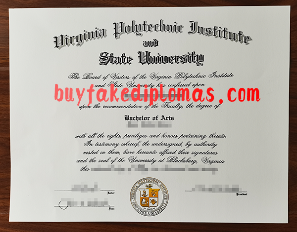 Virginia Polytechnic Institute and State University Degree, Buy Fake Virginia Polytechnic Institute and State University Degree