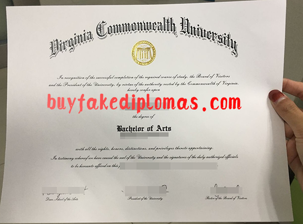 Virginia Commonwealth University Diploma, Buy Fake Virginia Commonwealth University Diploma