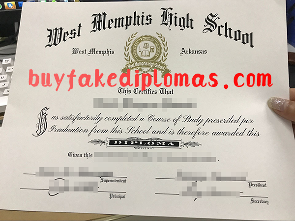 West Memphis High School Diploma, Buy Fake West Memphis High School Diploma